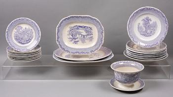 MATSERVIS, ca 47 delar, flintgods, Rörstrand. 1800/1900-tal.