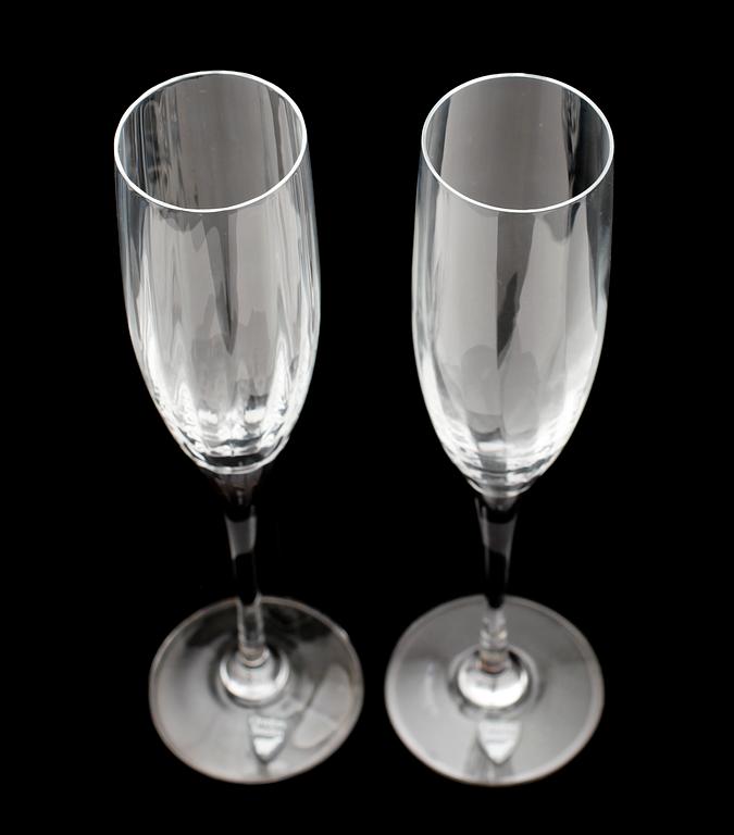 CHAMPAGNEGLAS, 11 st, "Optica", Gunnar Cyrén, Orrefors.