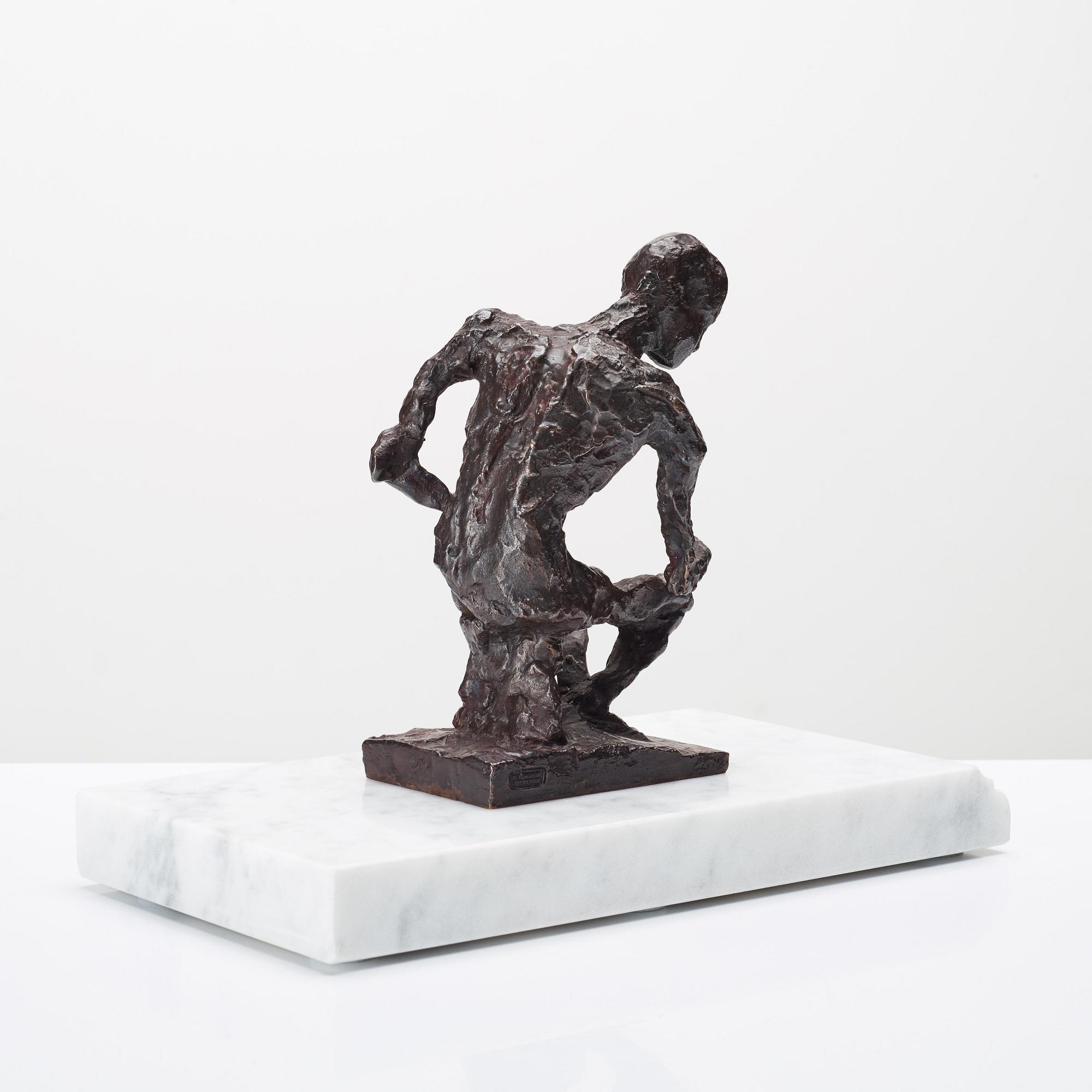 Asmund Arle, skulptur, signerad Asmund Arle samt gjutarmärkt H. Bergman Cire Perdue.