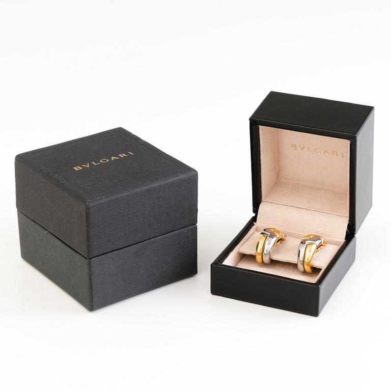 BULGARI, KORVAKORUT, 18K kultaa ja terästä.