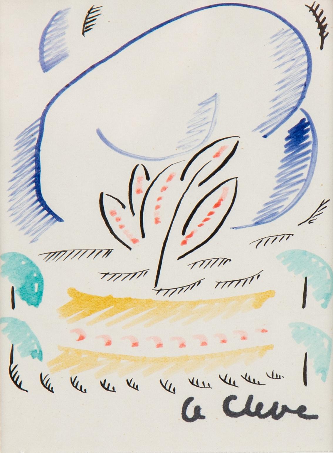 Agnes Cleve, ink, signed.