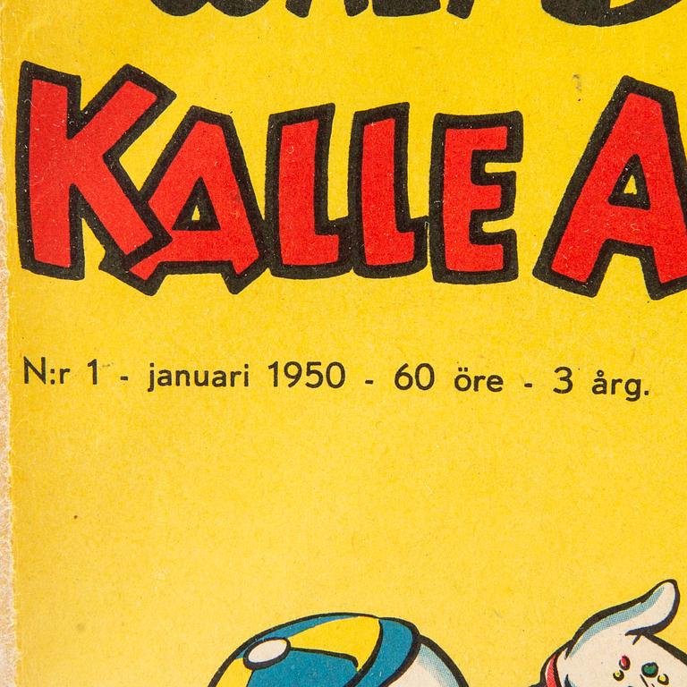 Serietidningar "Kalle Anka" 1-12 1950.