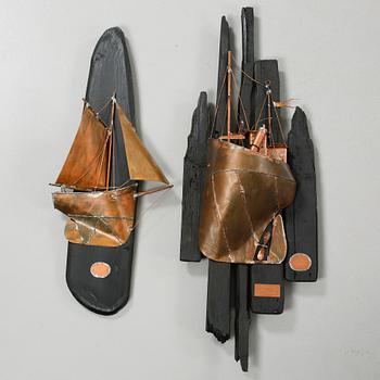 THOMAS PALMQVIST, half models, copper and wood, signed.