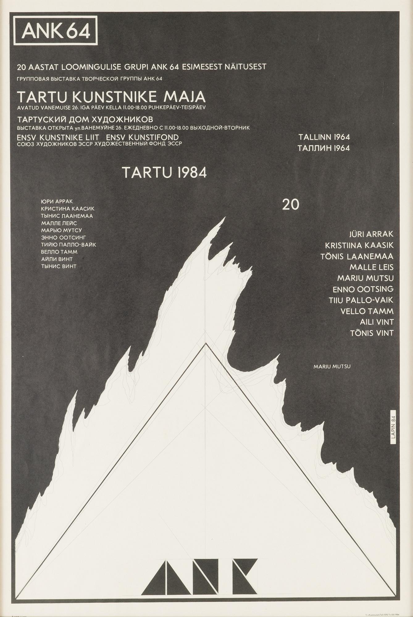 Leonhard Lapin, two exhibition posters, offset, 1980's.