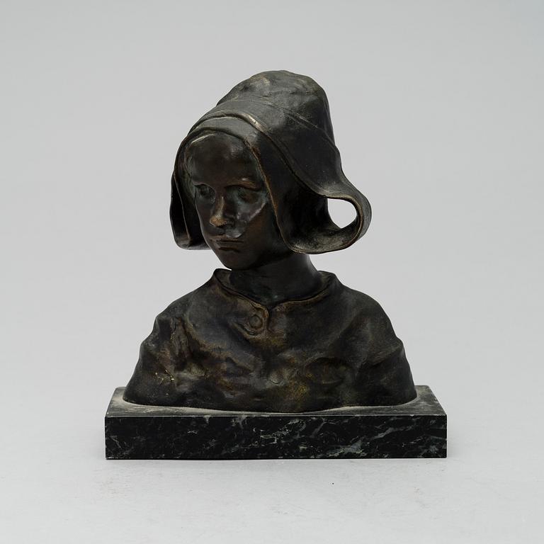 RUTH MILLES, bronze, marble, signed.