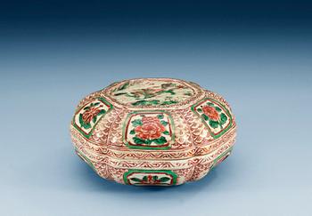 An enamelled box with cover, Ming dynasty (1368-1644), with Wanli's six character mark.