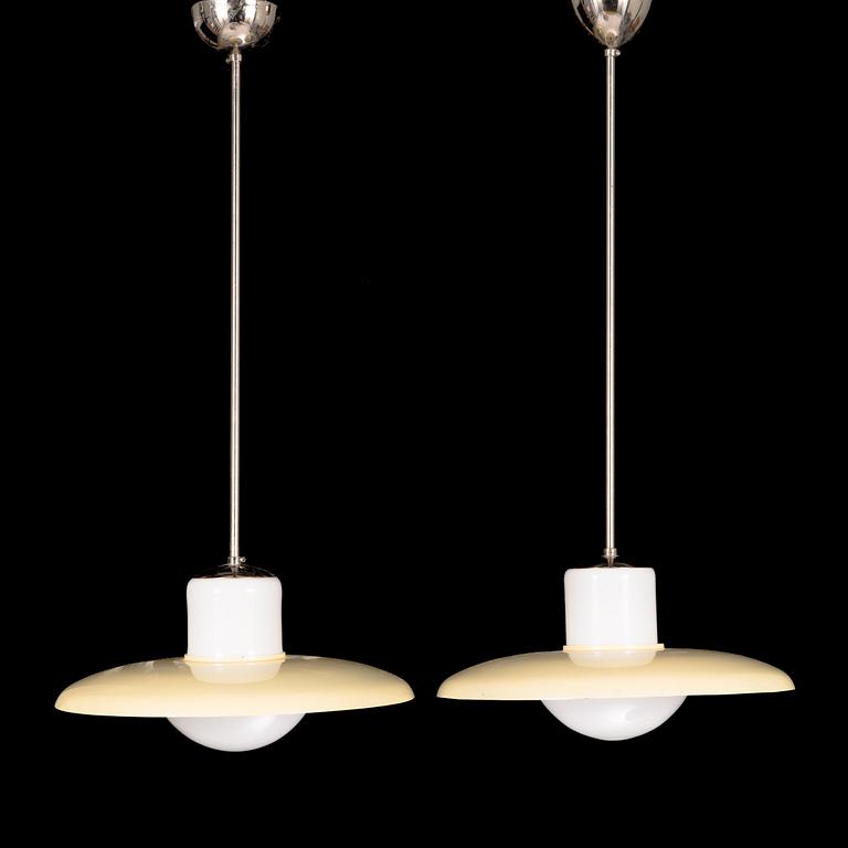 A pair of 1930s pendant lights.