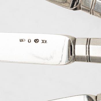 Pehr Zethelius, Knivar, 6 st, silver, Stockholm 1804.