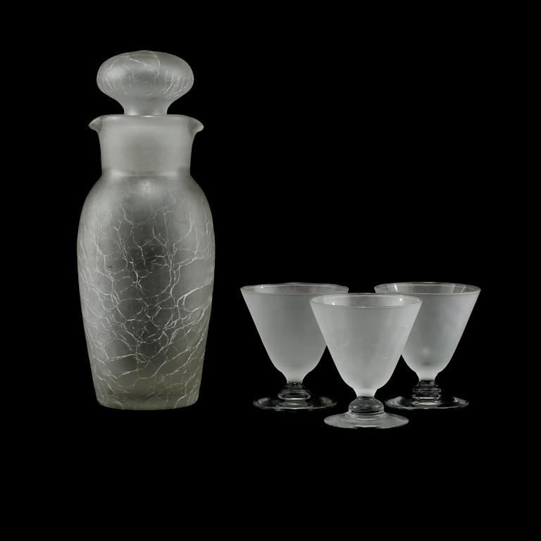 KARAFF, samt GLAS, 35 st,  Reijmyre, omkring 1900-talets mitt.