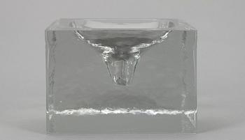 SKULPTUR, glas, "TV tube", Tapio Wirkkala, sign. TW och nr. 496 Iittala.