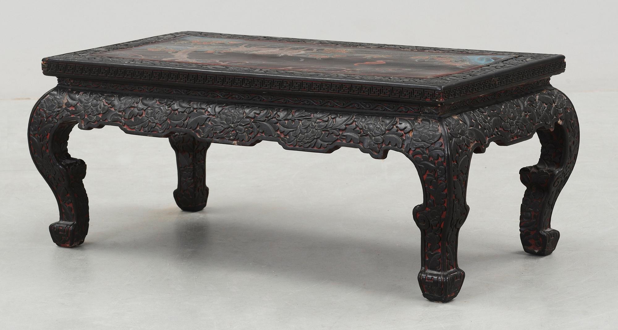 BORD, lackarbete. Sen Qing dynasti (1644-1912).