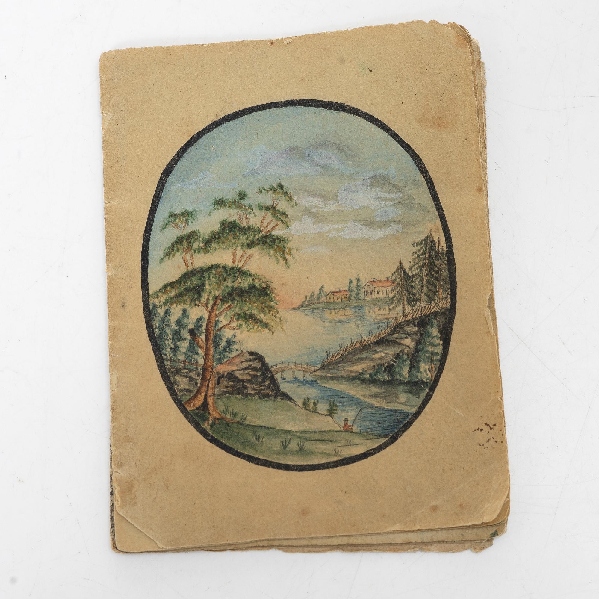 Almanacka samt skissblock, 1800-talets första hälft.