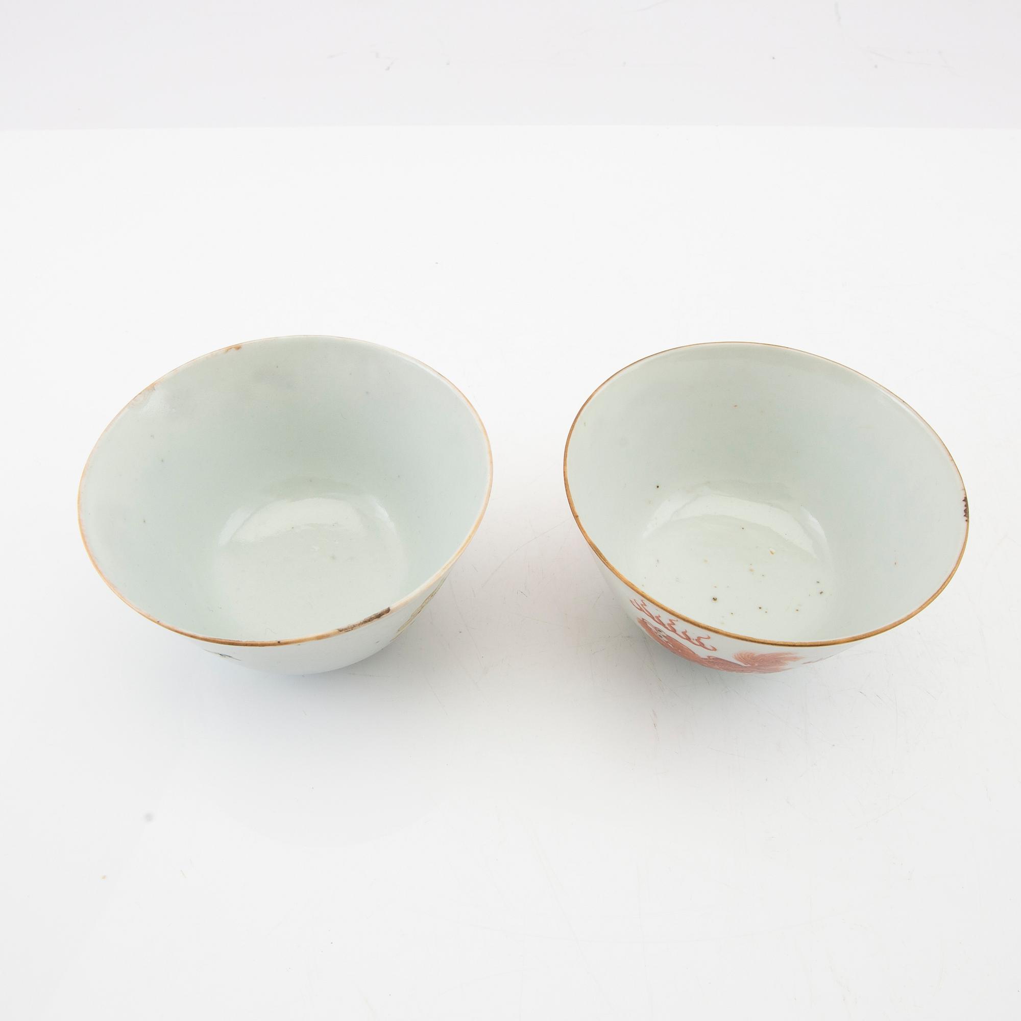 Skålar 4 st Kina sent 1800-tal/1900-tal porslin.