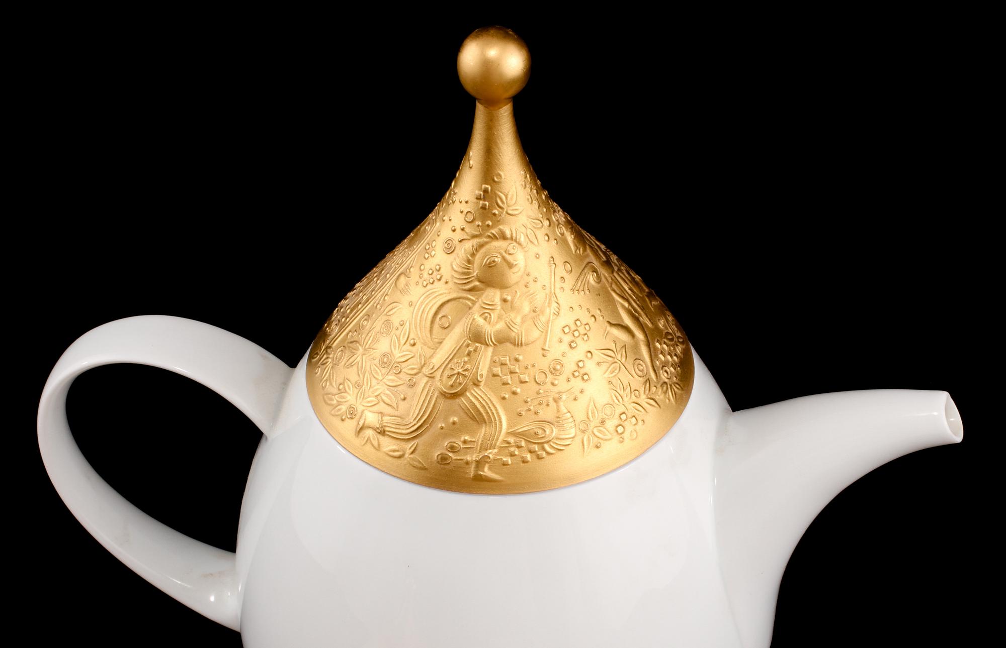SERVISPORSLIN, 4 delar, "Die Zauberflöte", Björn Wiinblad, Rosenthal. 1900-talets senare del.