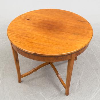 SOFA, TABLE AND FIVE CHAIRS, mid 20th century.