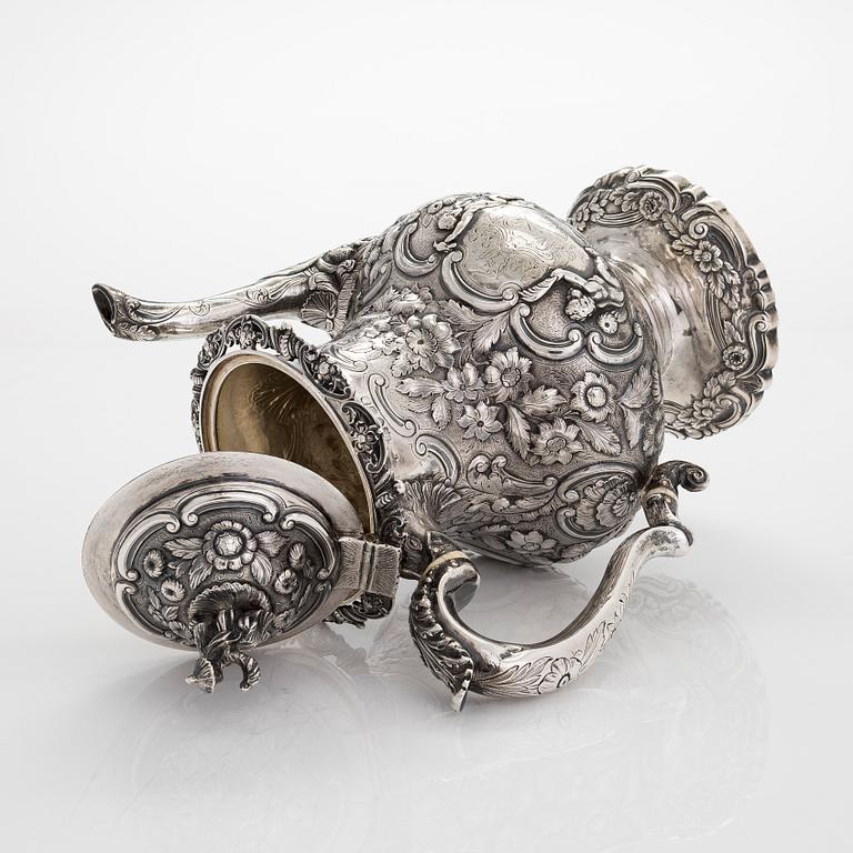 Joseph Angell, te- och kaffeservis, sterlingsilver, 7 delar, London 1817-1823.