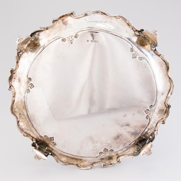 WALTER AND JOHN BARNARD, A Late Victorian sterling silver footed tray, mark of Walter and John II Barnard, London 1884.