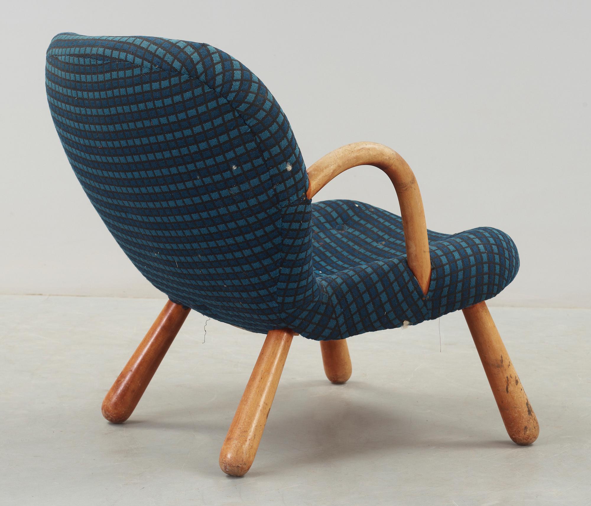 FÅTÖLJ, "Clam Chair" / "Muslinge", Philip Arctander, tillskriven, 1940/50-tal.