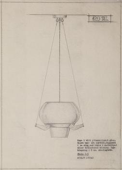 Hans Bergström, a pair of ceiling lamps, model "129", ateljé Lyktan, Sweden 1940-50s.