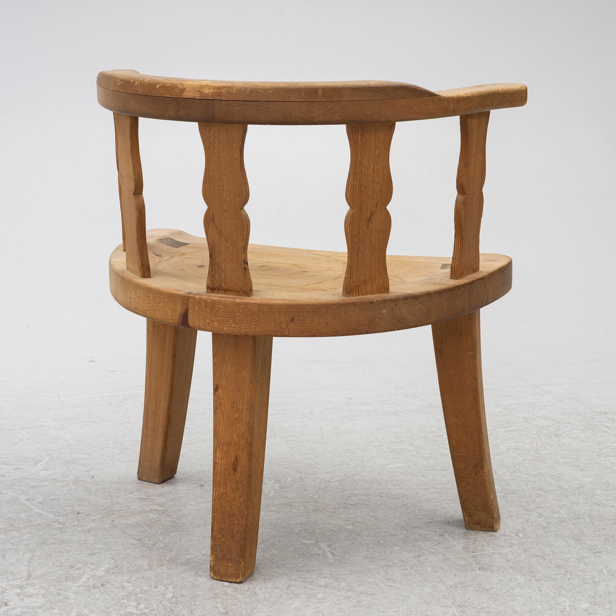 A folk art chair, circa 1900.