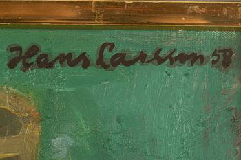 Hans Larsson, Stilleben med fiskar, citron och kanna.