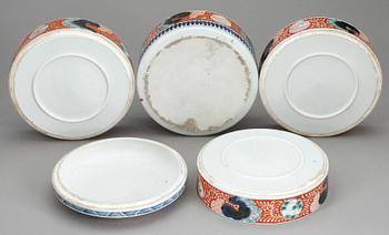 MATLÅDA, sk Jubako Bento, 5 delar, porslin, Japan. 1900-tal.