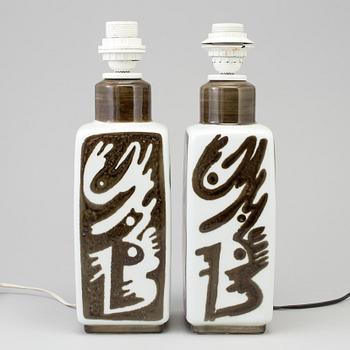 CARL-HARRY STÅLHANE, bordslampor, ett par, keramik, "Orient", Rörstrand.