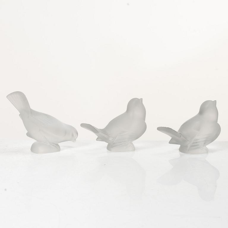 René Lalique, Six glass objects, Lalique, France, second half of the 20th century.
