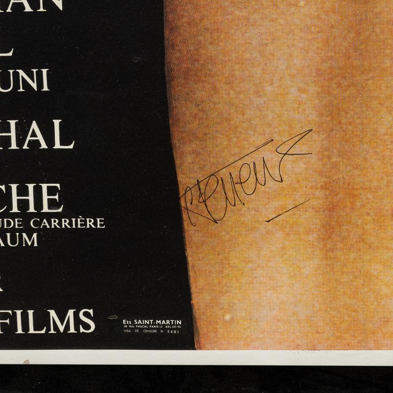 A signed film poster, 'Belle de Jour'.