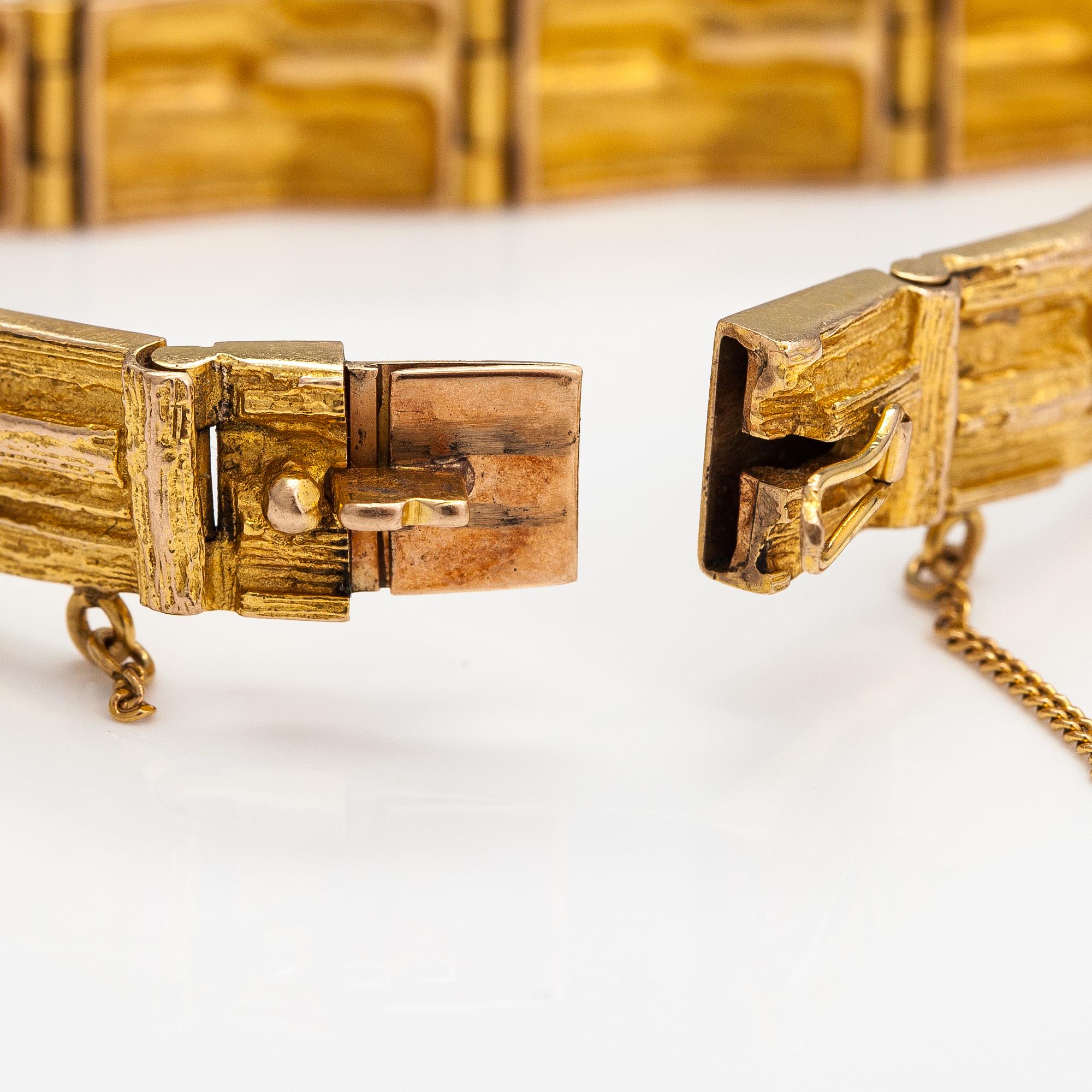 Björn Weckström, A 14K gold bracelet "Cascade". Lapponia 1973.