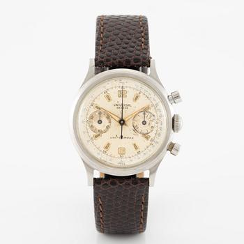 Universal Genève, Uni-Compax, chronograph, wristwatch, 35 mm.