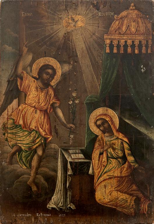 Icon signed and dated 1872.
