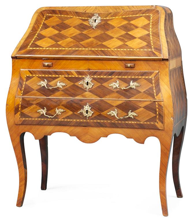 A Swedish Rococo secretaire.