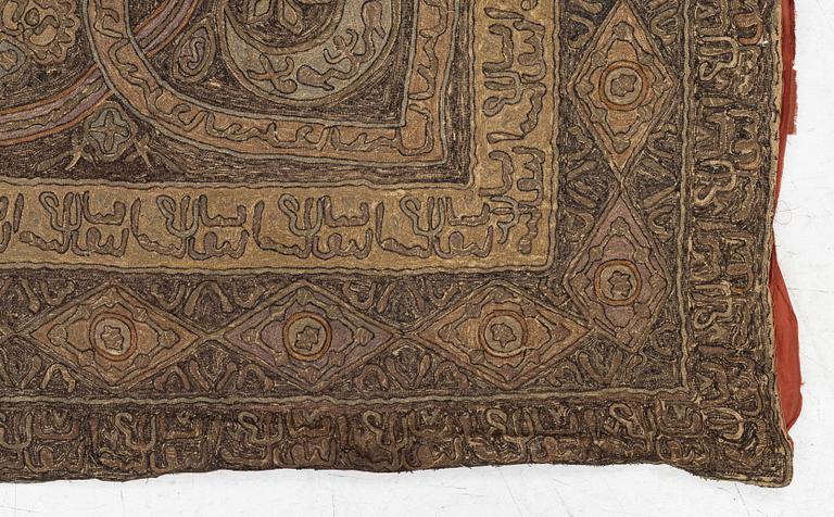 A silver embroidery tapestry, Ottoman Empire, first half of the 19th century, c. 260 x 153 cm.