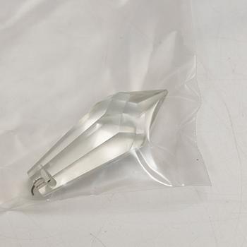 A pair of brass and glass canelabras, first half of the 20th century.