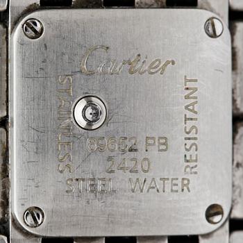A Cartier ladie's steel watch.
