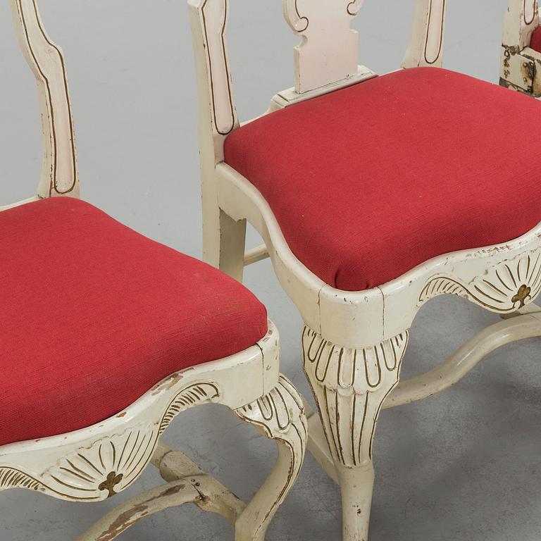 4 CHAIRS AND A STOOL. ROCOCO/ROCOCO STYLE.