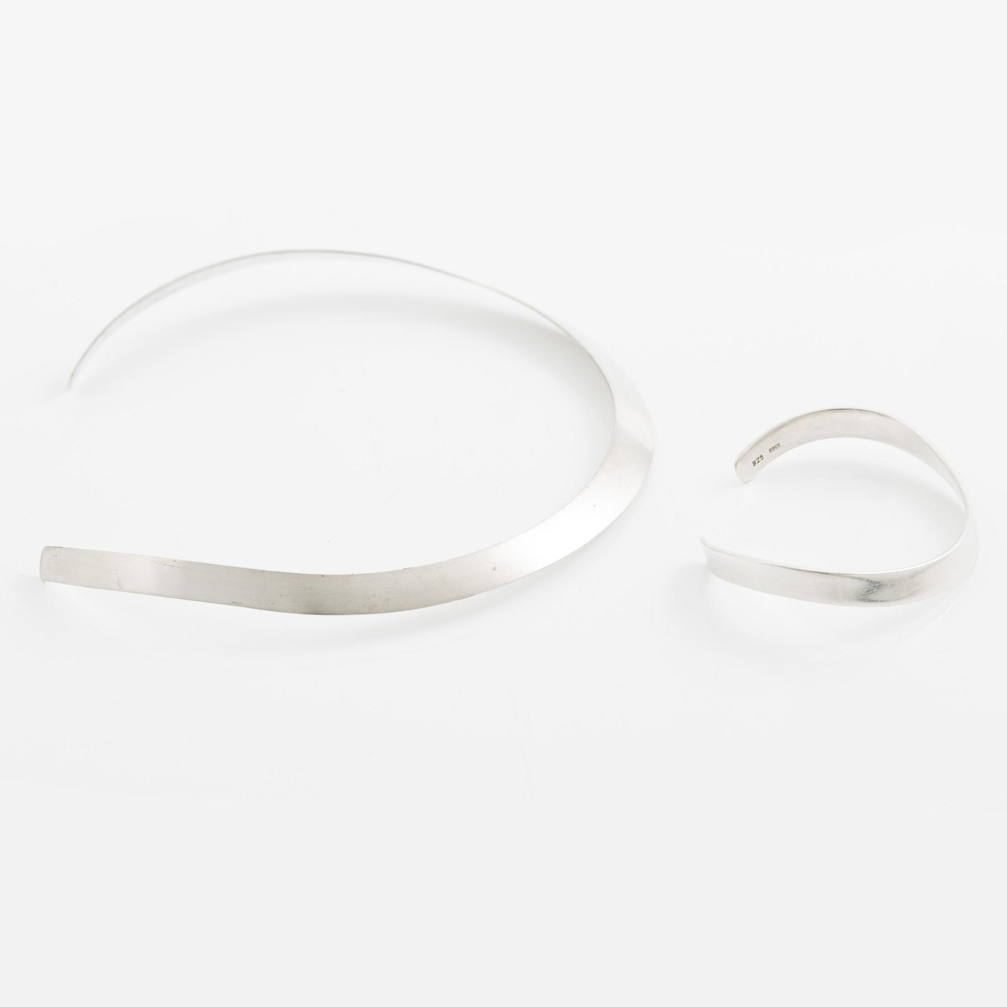 Halssmycke och armring, sterlingsilver.