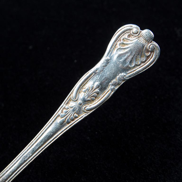 DIV. BESTICK, 12 delar, silver 1800-tal. "Engelsk snäck".