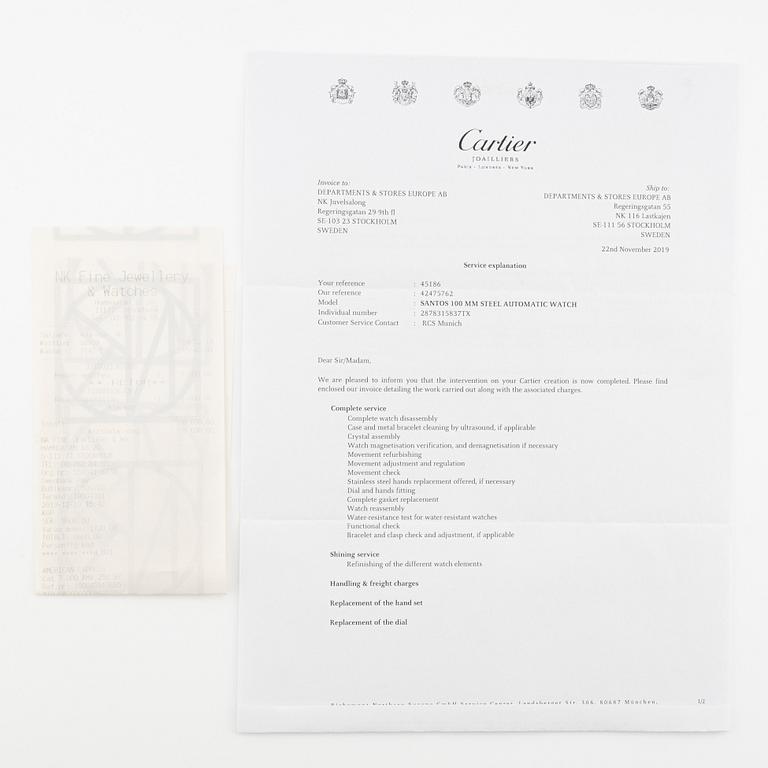 Cartier, Santos 100, ca 2014.