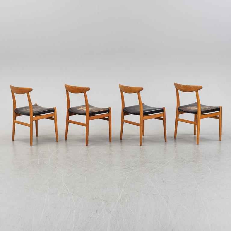 Hans J Wegner, stolar, 4 st, modell W2, CM Madsens fabriker, Haarby, Danmark.