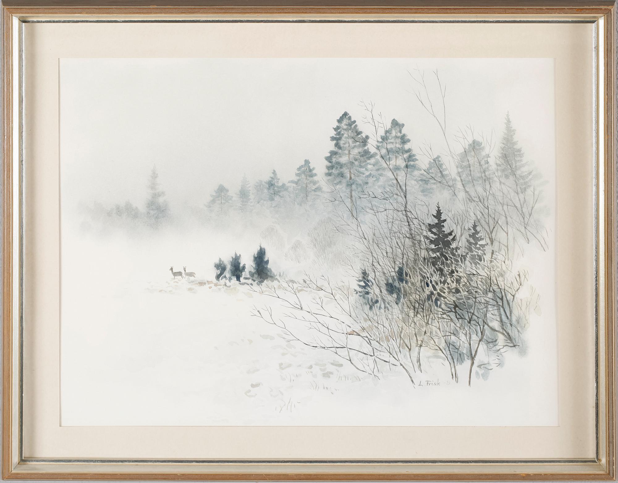 LENNART FRISK, akvarell, signerad.