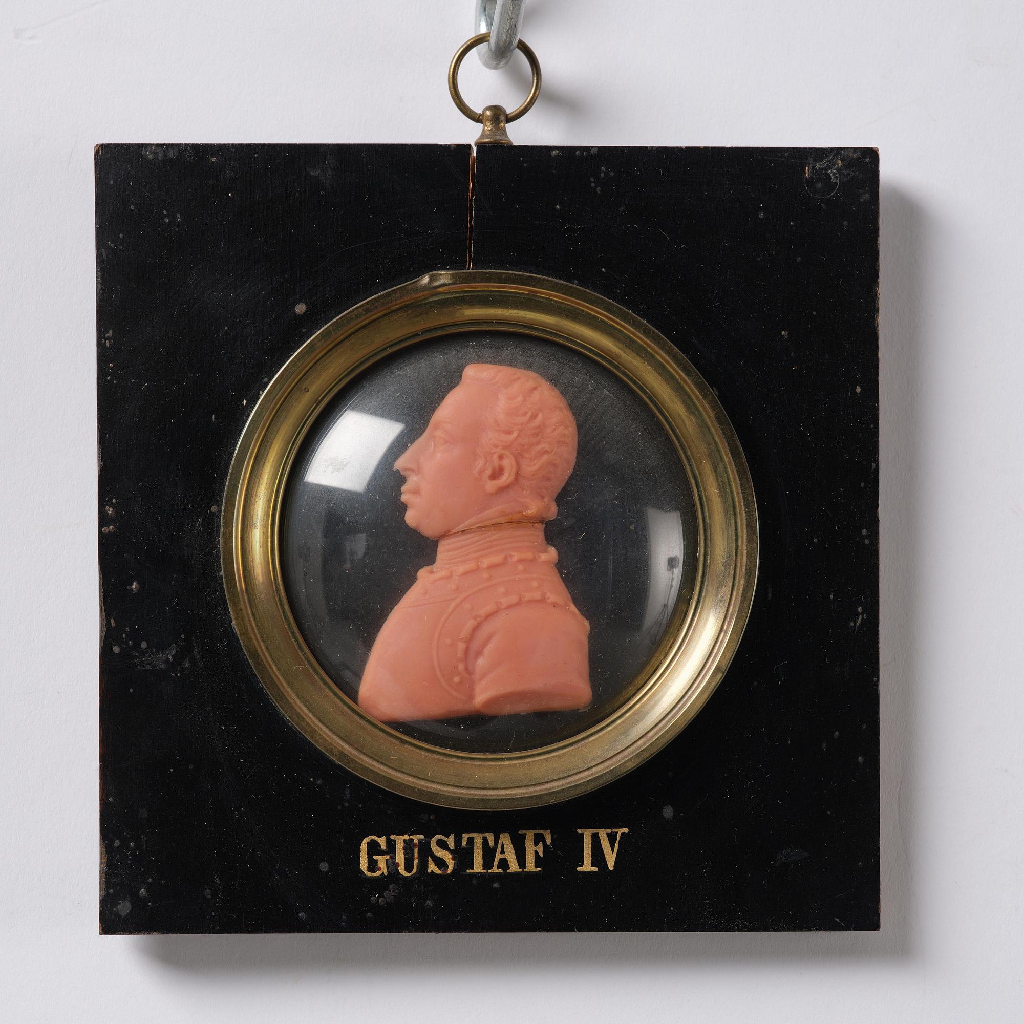 A set of twenty wax portraits of Swedish monarchs, late 19th century.