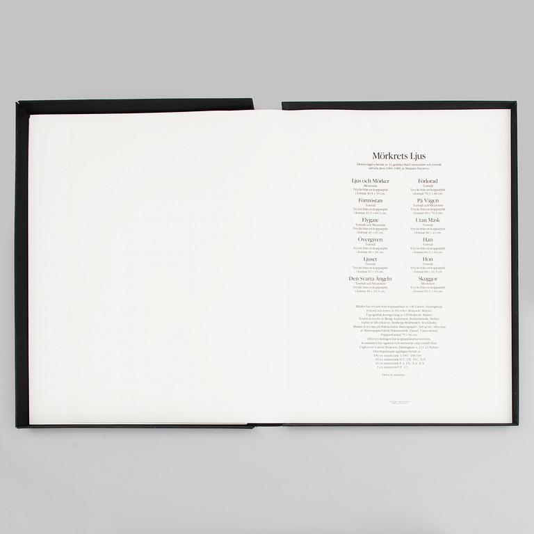 MARJATTA NUOREVA, graphic portfolio, mezzotint and drypoint 12 pcs, signed, numbered.