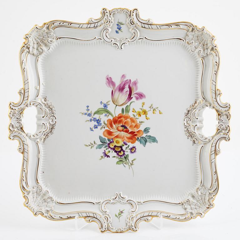 Tray, porcelain, Rococo style, Meissen, Germany, 1934-1945.