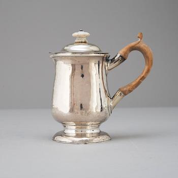 A silver jug by John Langlands, Newcastle, England, 1769.