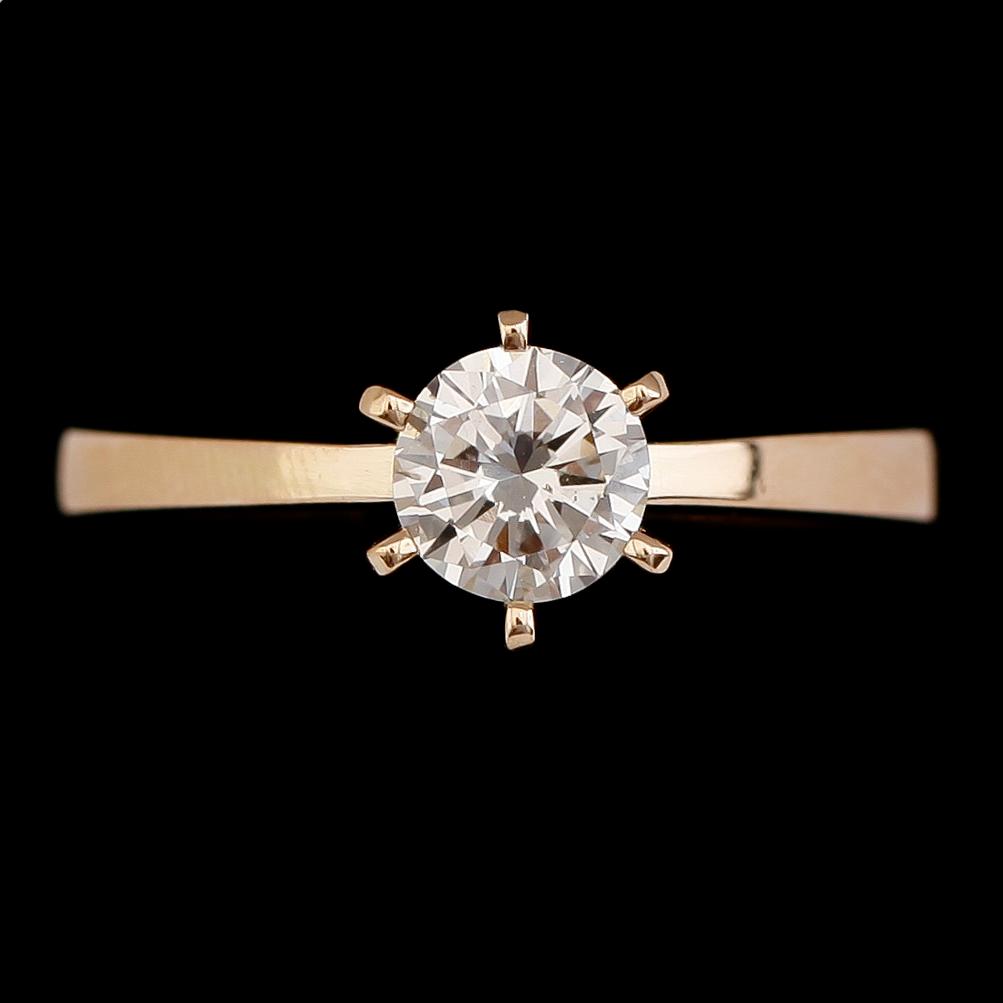 RING, 18 k guld, briljantslipad diamanter ca 0.77 ct. Vikt ca 4,3 g.