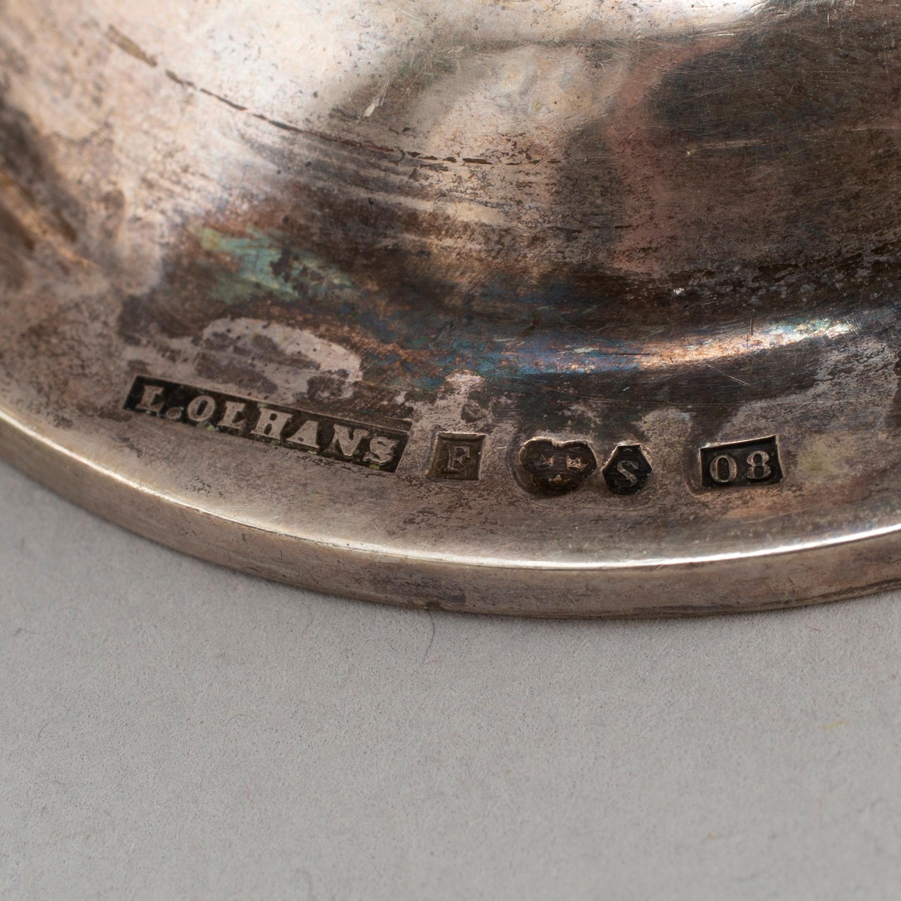 A set of six 20th century silver cups, mark of CGH, Stockholm 1957.