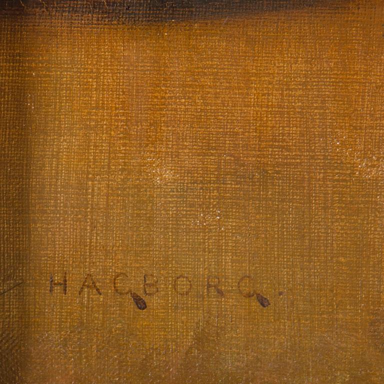 August Hagborg, oil on canvas, signed.