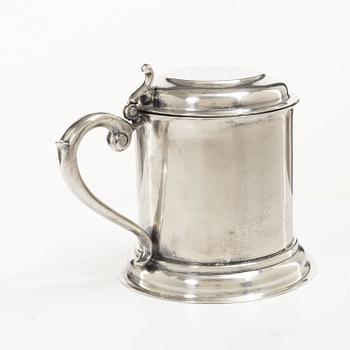A Mexican sterling silver tankard, mark of Juventino Lopez Reyes, mid-20th century.